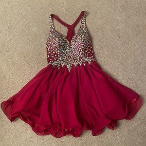 Dark Red Dancing Queen Cocktail Dress
